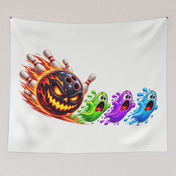 Item preview, Halloween Bowling Ball Chasing Ghosts – Spooky Bowling Halloween Design designed and sold by ArtSpark Studio.