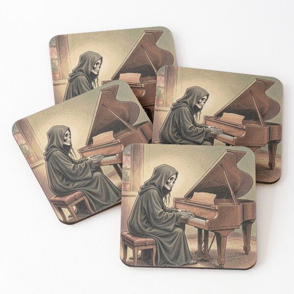 Item preview, The Grim Reaper playing the piano. Retro. designed and sold by MagelliShop.