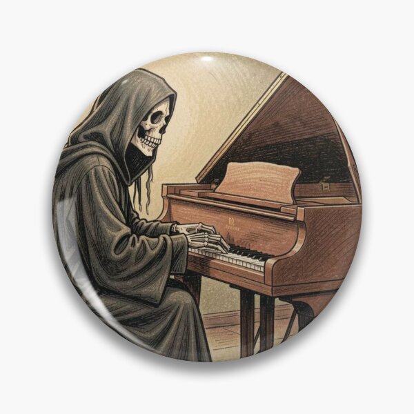 Item preview, The Grim Reaper playing the piano. Retro. designed and sold by MagelliShop.