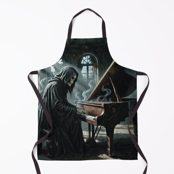 Item preview, The Grim Reaper playing the piano. A spooky castle. designed and sold by MagelliShop.