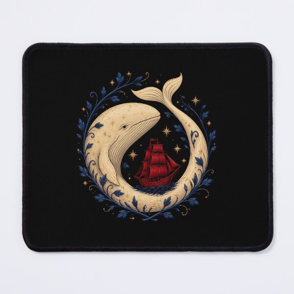 Item preview, Celestial White Whale Cradling a Crimson Ship designed and sold by Fenay Designs.