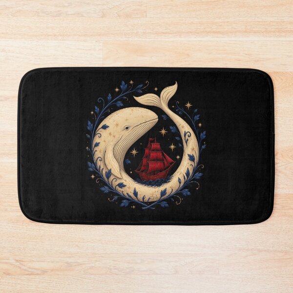 Item preview, Celestial White Whale Cradling a Crimson Ship designed and sold by Fenay Designs.