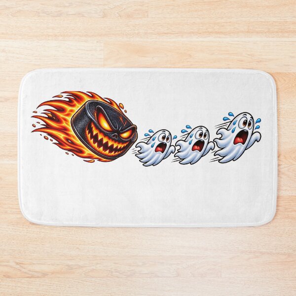 Item preview, Halloween Hockey Puck Chasing Ghosts – Spooky Hockey Halloween Design designed and sold by ArtSpark Studio.