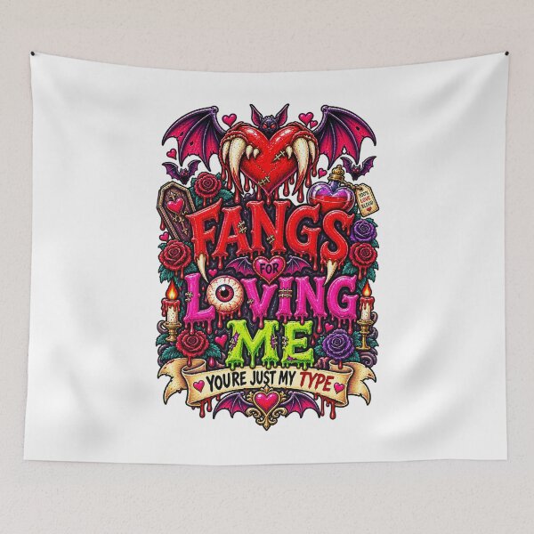 Item preview, DARK LOVE ❤️ - MONSTER ROMANCE COLLETION -  VAMPIRE LOVE -  FANGS FOR LOVING ME - YOU'RE JUST MY TYPE designed and sold by WheelieGdArt.