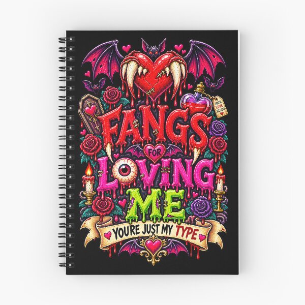 Item preview, DARK LOVE ❤️ - MONSTER ROMANCE COLLETION -  VAMPIRE LOVE -  FANGS FOR LOVING ME - YOU'RE JUST MY TYPE - v2 designed and sold by WheelieGdArt.