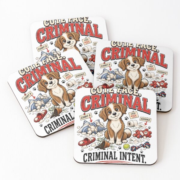 Item preview, Cute Face Criminal Intent | Funny Mischievous Dog T-Shirt designed and sold by VIBECANVASSHOP .