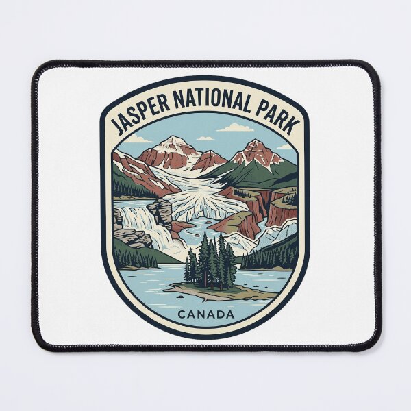 Item preview, Jasper National Park Canada Retro Mountain Badge designed and sold by k3rstman1.