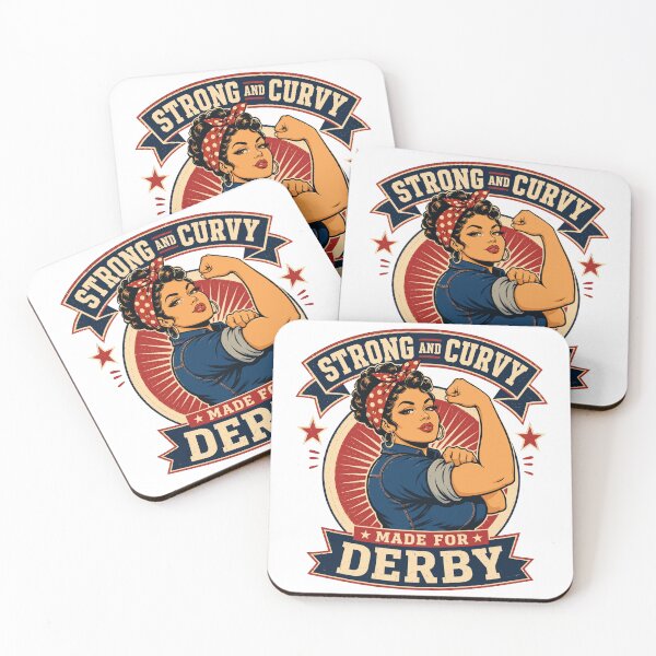 Item preview, Strong And Curvy Rosie The Riveter Pin-Up Roller Derby Girl designed and sold by ZIGLWORKS.