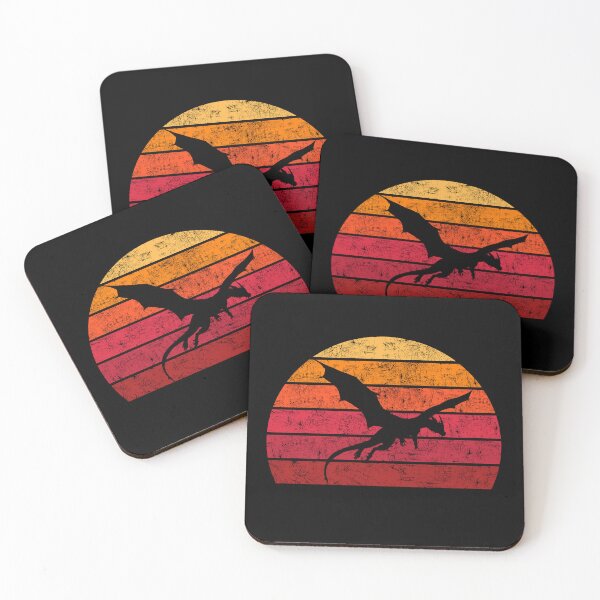 Aperçu de l'œuvre Vintage Sunset Flying Dragon Fantasy Art créée et vendue par chaaval.