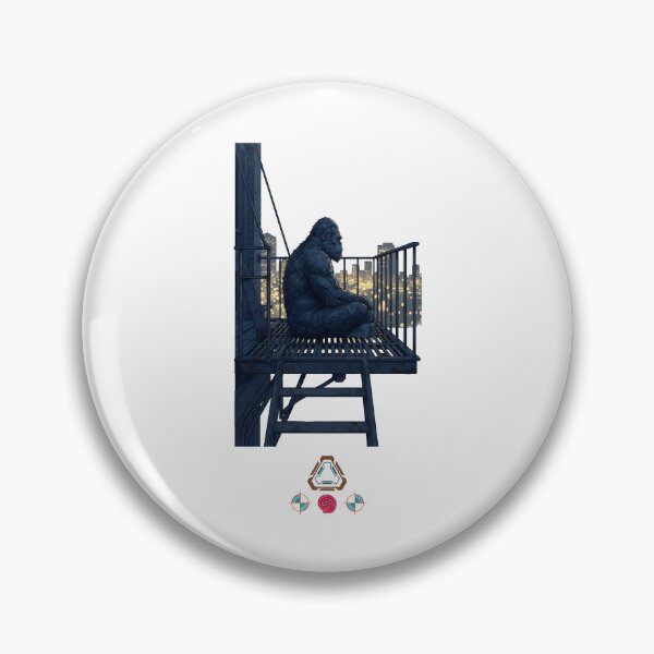 Item preview, City Cryptid - Bigfoot on a Rooftop Fire Escape designed and sold by Whimsy Trail Co.
