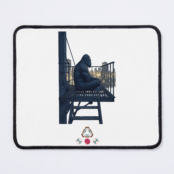 Item preview, City Cryptid - Bigfoot on a Rooftop Fire Escape designed and sold by Whimsy Trail Co.
