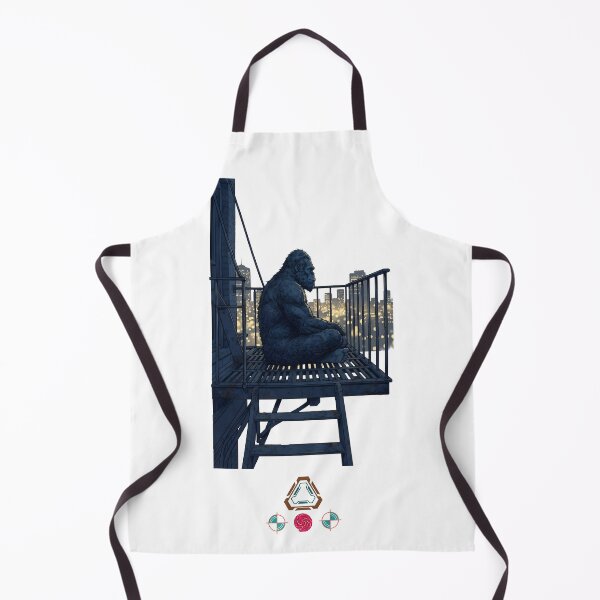 Item preview, City Cryptid - Bigfoot on a Rooftop Fire Escape designed and sold by Whimsy Trail Co.