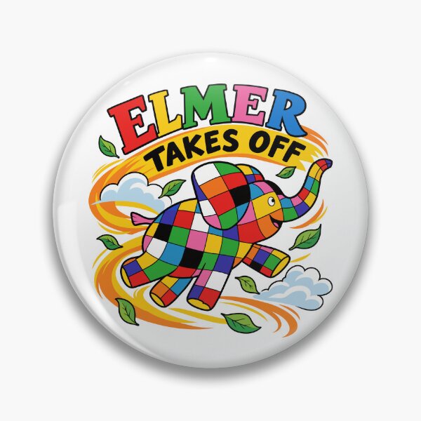 Item preview, Elmer Takes Off – Colorful Patchwork Elephant Adventure designed and sold by HappyToons Shop.