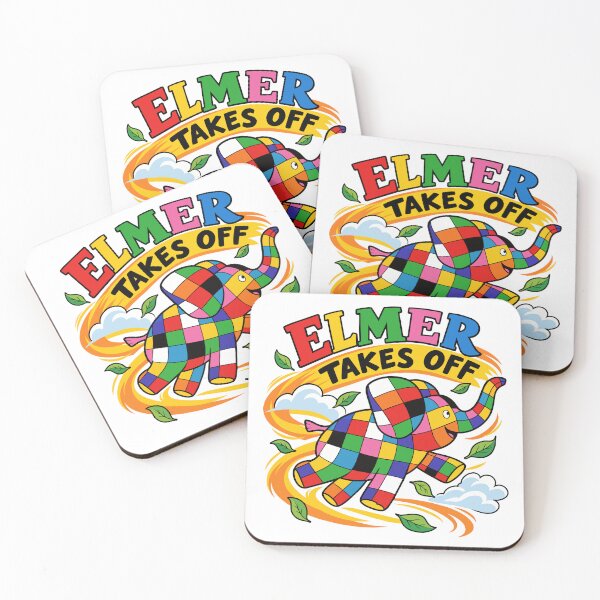 Item preview, Elmer Takes Off – Colorful Patchwork Elephant Adventure designed and sold by HappyToons Shop.