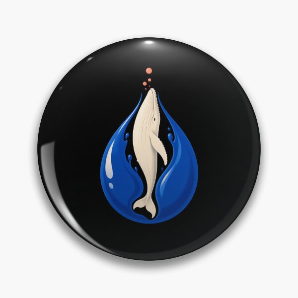 Item preview, White Whale Rising Inside a Blue Water Drop designed and sold by Fenay Designs.