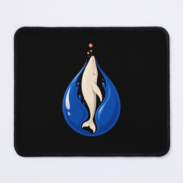 Item preview, White Whale Rising Inside a Blue Water Drop designed and sold by Fenay Designs.