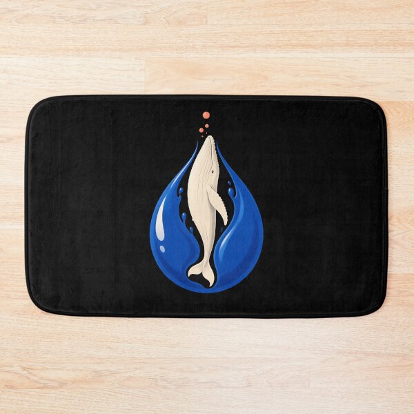 Item preview, White Whale Rising Inside a Blue Water Drop designed and sold by Fenay Designs.