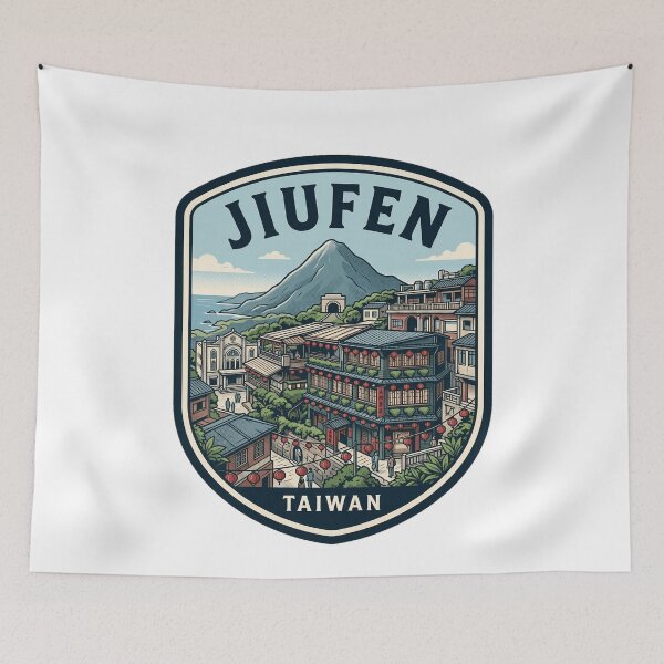 Item preview, Jiufen Taiwan Vintage Travel Poster Emblem designed and sold by k3rstman1.