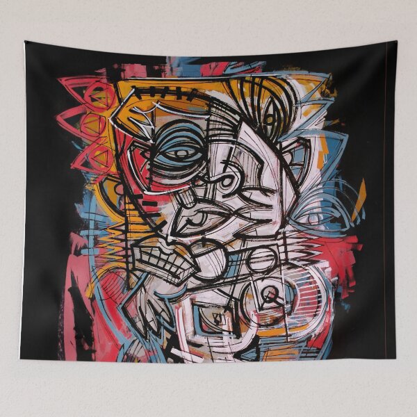 Item preview, Handmade Neo-Expressionist Totem Portrait - Midnight Majesty designed and sold by supernikol.