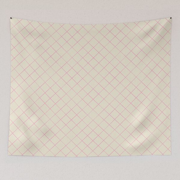 Item preview, Diagonal Trellis Grid in Pink on Cream designed and sold by Ema Tudose.