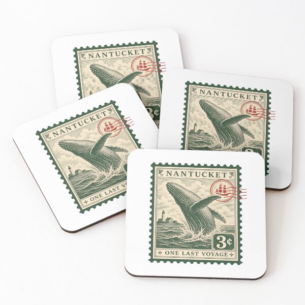 Item preview, Nantucket One Last Voyage Vintage Whale Stamp designed and sold by Fenay Designs.