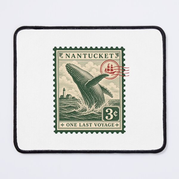 Item preview, Nantucket One Last Voyage Vintage Whale Stamp designed and sold by Fenay Designs.