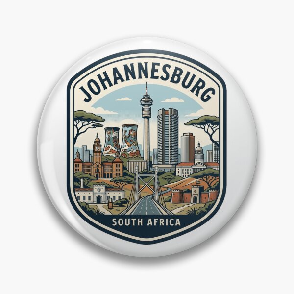 Item preview, Johannesburg South Africa Skyline Travel Badge designed and sold by k3rstman1.