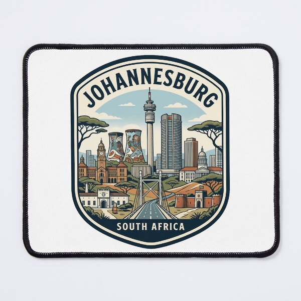 Item preview, Johannesburg South Africa Skyline Travel Badge designed and sold by k3rstman1.