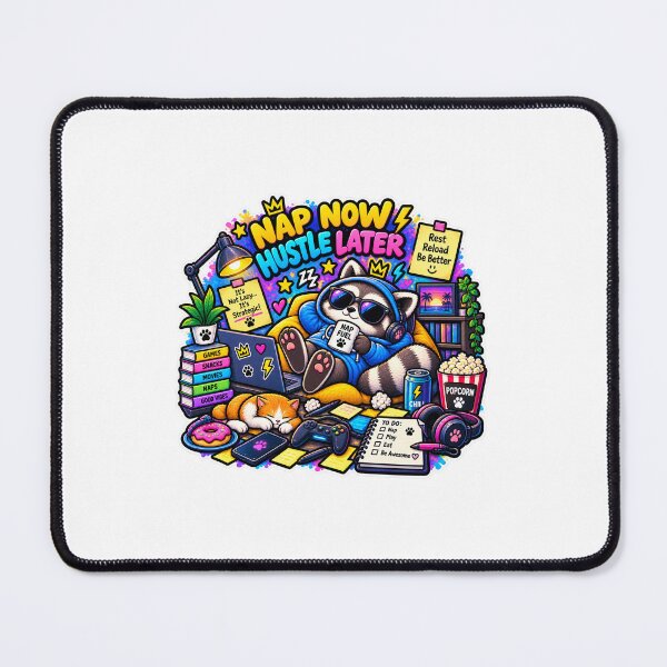 Item preview, Nap Now, Hustle Later Raccoon designed and sold by MohamedAbozaid1.
