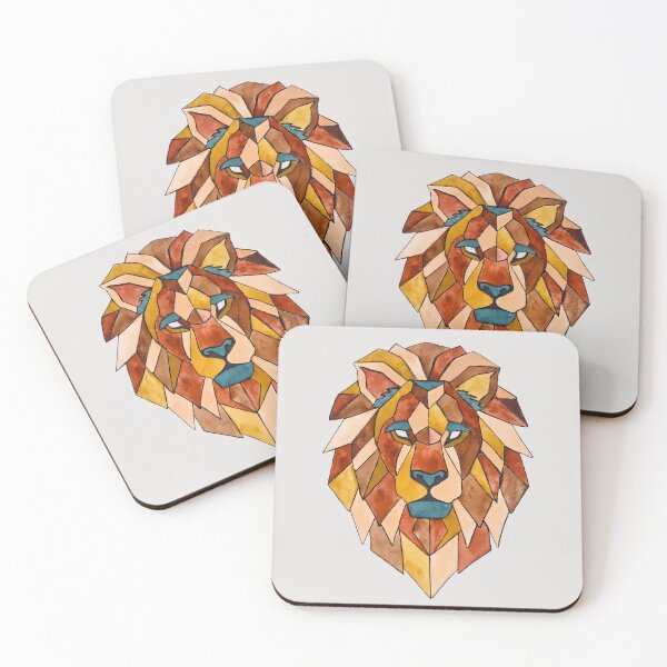 Item preview, Geometric Lion in Watercolor - Modern Art Earth Tones designed and sold by SuperMama1973.