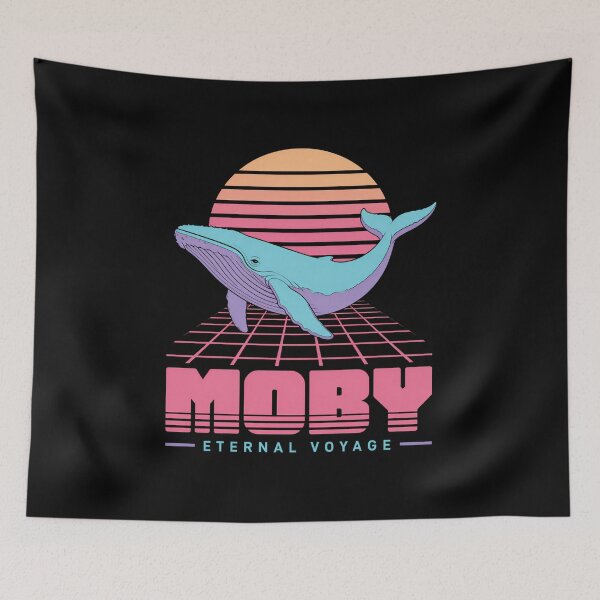 Item preview, Moby Eternal Voyage Retro Vaporwave Whale designed and sold by Fenay Designs.