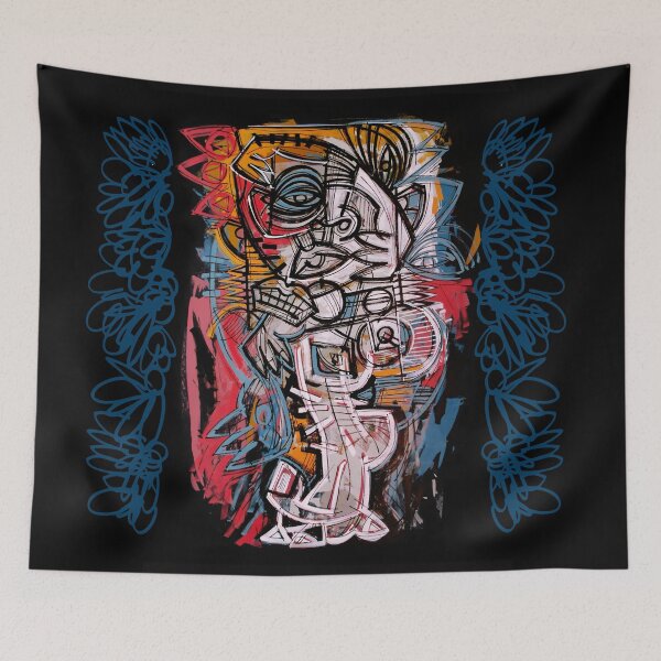 Item preview, Handmade Neo-Expressionist Totem Portrait - Midnight Majesty designed and sold by supernikol.