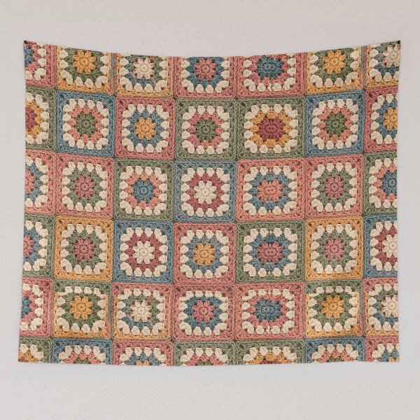 Item preview, Vintage Crochet Granny Square Floral Pattern designed and sold by blankTeeShirt.