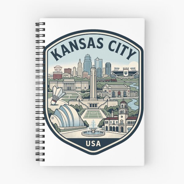Item preview, Kansas City Skyline Retro Travel Badge designed and sold by k3rstman1.