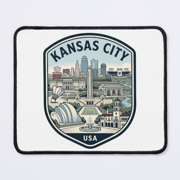 Item preview, Kansas City Skyline Retro Travel Badge designed and sold by k3rstman1.