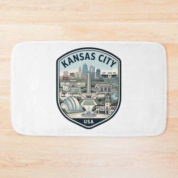 Item preview, Kansas City Skyline Retro Travel Badge designed and sold by k3rstman1.