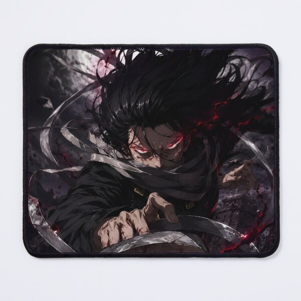 Item preview, Dark Scarf Warrior – Red Eye Shadow Fighter Anime-Inspired Artwork designed and sold by Dyan4.