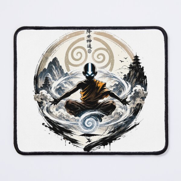 Item preview, Avatar State Aang Meditation Poster - Air Nomad Ink Wash Anime Art designed and sold by VYBEHAUS.