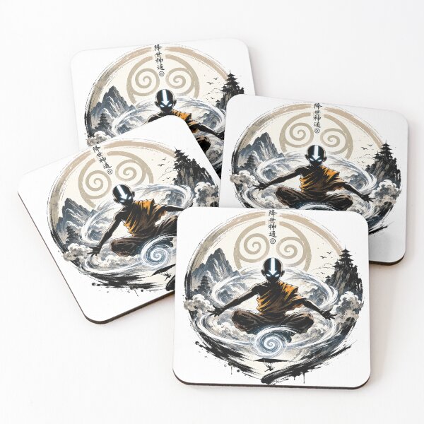 Item preview, Avatar State Aang Meditation Poster - Air Nomad Ink Wash Anime Art designed and sold by Expats Studio.