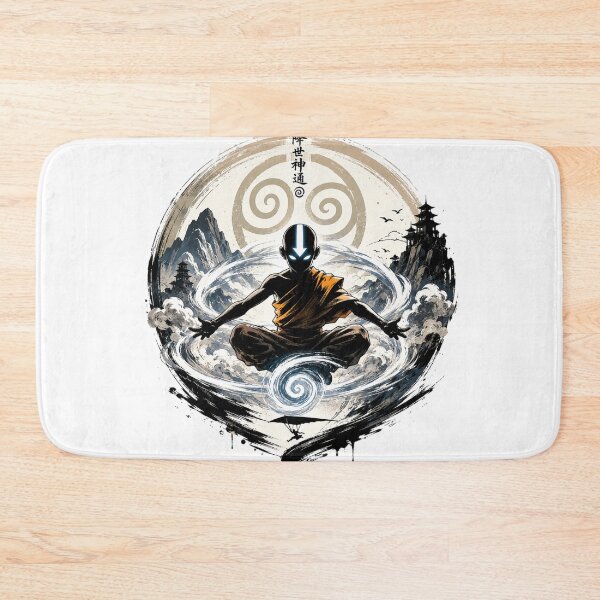 Item preview, Avatar State Aang Meditation Poster - Air Nomad Ink Wash Anime Art designed and sold by VYBEHAUS.
