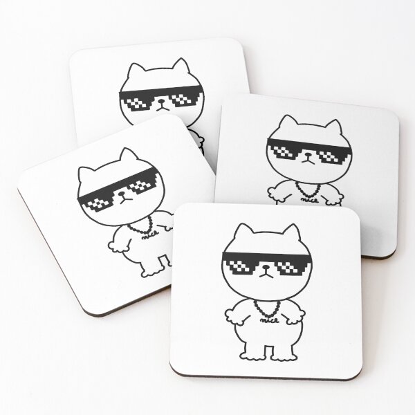 Item preview, a Cat with pixel sunglasses designed and sold by superbaechoo.