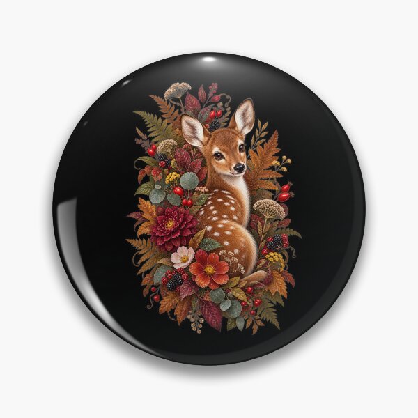 Item preview, Botanical Deer with Wildflowers – Elegant Woodland Wildlife Art designed and sold by FreshPixelArt.