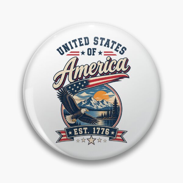 Item preview, American Eagle USA Patriotic – Vintage Bald Eagle Mountain Flag designed and sold by Ayden World.
