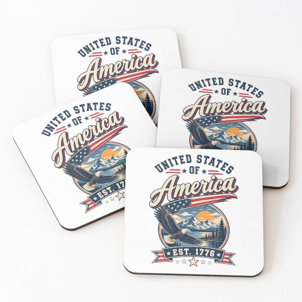 Item preview, American Eagle USA Patriotic – Vintage Bald Eagle Mountain Flag designed and sold by Ayden World.