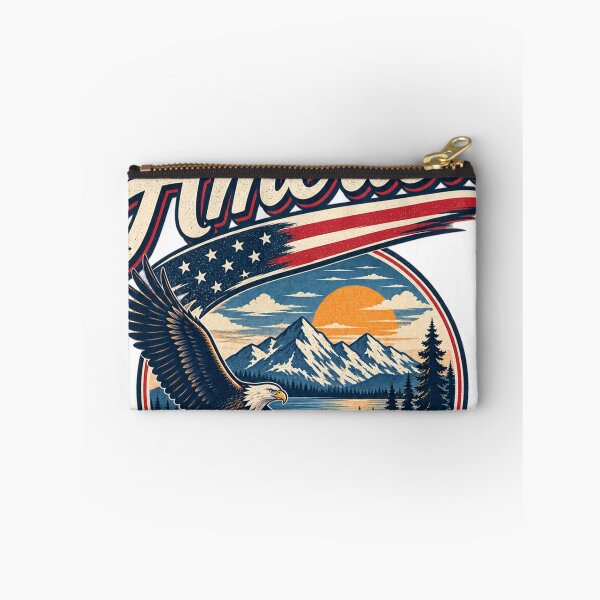 Item preview, American Eagle USA Patriotic – Vintage Bald Eagle Mountain Flag designed and sold by Ayden World.