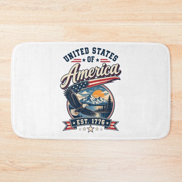 Item preview, American Eagle USA Patriotic – Vintage Bald Eagle Mountain Flag designed and sold by Ayden World.