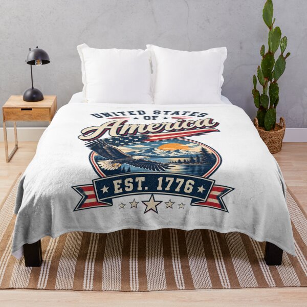 Item preview, American Eagle USA Patriotic – Vintage Bald Eagle Mountain Flag designed and sold by Ayden World.