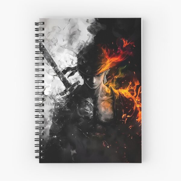 Item preview, Zoro | Monochrome Flame Samurai – Three Sword Warrior Fire and Smoke Artwork designed and sold by Dyan4.