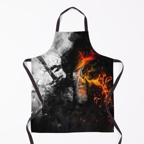 Item preview, Zoro | Monochrome Flame Samurai – Three Sword Warrior Fire and Smoke Artwork designed and sold by Dyan4.