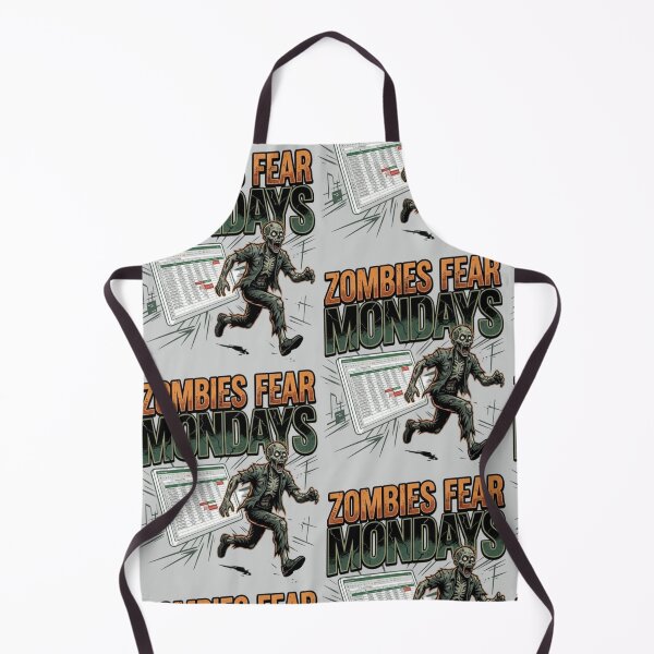 Item preview, Zombies Fear Mondays - Funny Office Zombie Running from Spreadsheet Error designed and sold by LUKOWEAR.